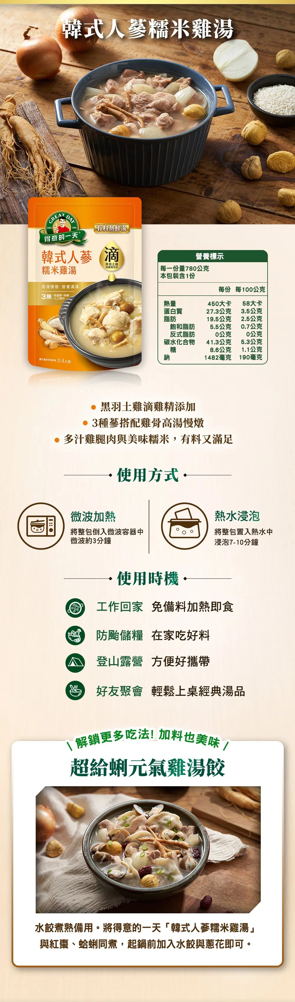 韓式人蔘糯米雞湯