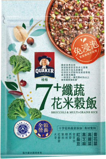 桂格 免浸泡7+纖蔬花米穀飯 包裝照