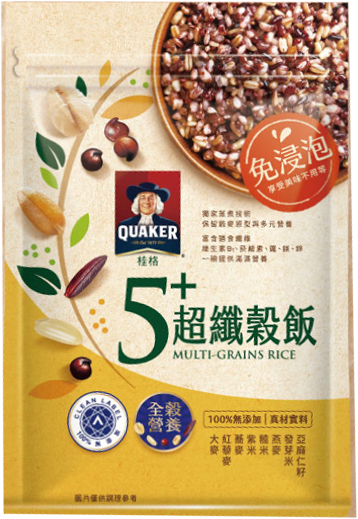 桂格 免浸泡5+超纖穀飯 包裝照