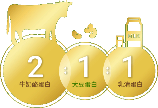 牛奶酪蛋白、大豆蛋白、乳清蛋白 比例